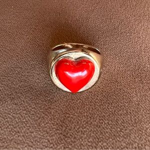 Puffed red heart ring size 7